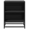 vidaXL Stylish Black Bedside Cabinet Engineered wood & metal Modern design