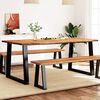 vidaXL Dining Table Natural acacia wood and black steel Large Durable