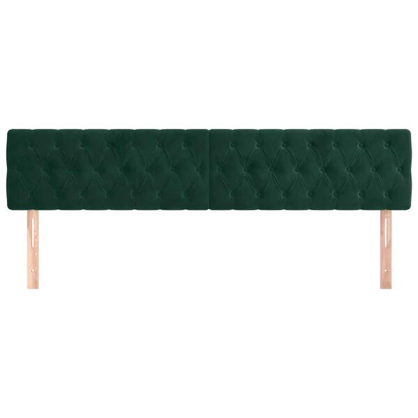 vidaXL Headboards 2 pcs Dark Green 39.4"x2.8"x30.7"/34.6" Velvet