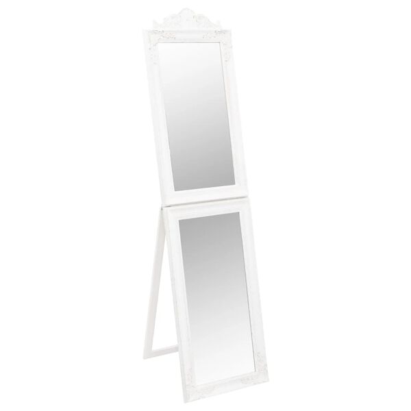 vidaXL Free-standing Mirror White Glass Full-length Foldable