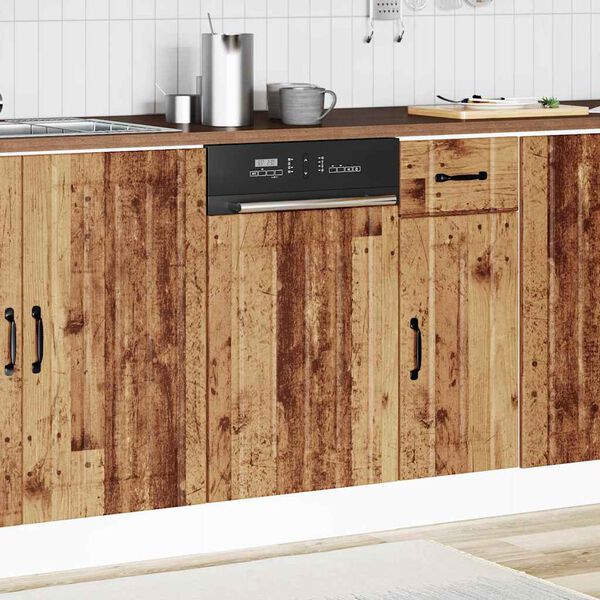 vidaXL Dishwasher Panel Old wood Engineered wood 17.7 x 0.6 x 26.4 in