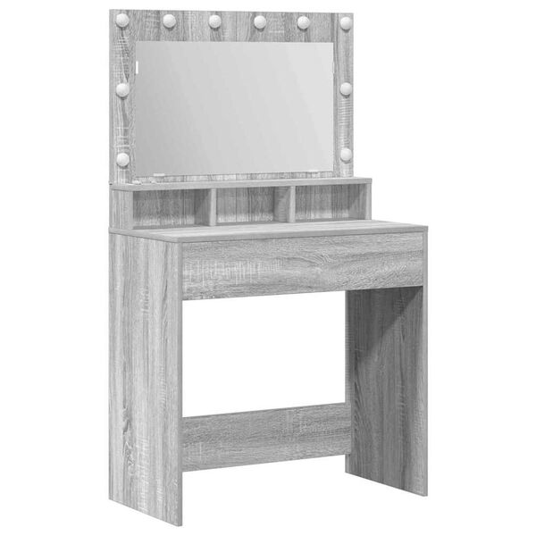 vidaXL Dressing Table with Shelf Grey Sonoma 29.72 x 16.14 x 53.15 in