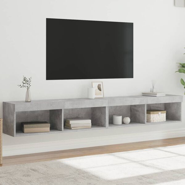 vidaXL TV Cabinet Set of 2 Concrete Gray Engineered Wood Medium