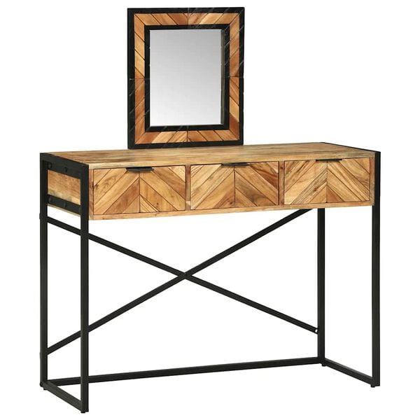 vidaXL Dressing Table Brown 100 x 40 x 120 cm Solid Acacia wood