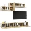 vidaXL TV Cabinet Set 6 Piece Set Sonoma Oak Engineered Wood Medium