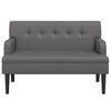 vidaXL Bench Grey Faux leather, Plywood, Rubber wood, Foam Medium Bench