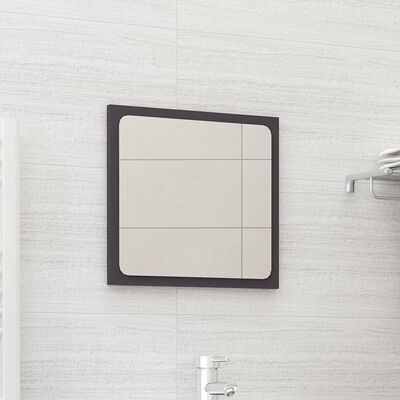 vidaXL Bathroom Mirror Gray 15.7"x0.6"x14.6" Chipboard