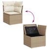 vidaXL Garden Sofa Set Beige PE rattan, powder-coated steel, 100% polyester