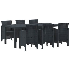 vidaXL Garden Dining Set 7 pcs Anthracite Polypropylene