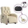 vidaXL Electric Stand up Massage Recliner Chair Cream Fabric