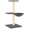 vidaXL Cat Tree Dark grey Engineered wood, plush, sisal