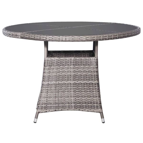 vidaXL Garden Dining Set Anthracite, Grey PE rattan, Steel, Glass Medium