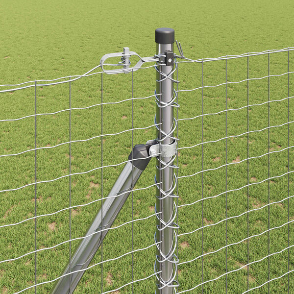 vidaXL Fence Post Other 52 pcs Grey 1.26 x 1.26 x 70.87 in Steel