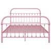 vidaXL Bed Frame Pink Metal Full Heavy Weight Endurance Bed Frame