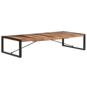 vidaXL Coffee Table Natural Wood, Black Solid Acacia Wood, Rubberwood, Steel