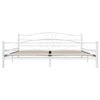 vidaXL Bed Frame White Metal, Plywood 78.7 x 78.7 in Durable Bed Frame