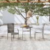 vidaXL Garden Dining Set Gray Poly Rattan Compact Stackable