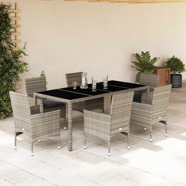 vidaXL Garden Dining Set Light Grey, Dark Grey