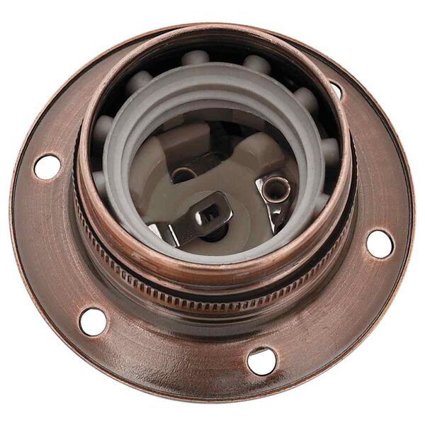 vidaXL Lamp Holder Red bronze Metal, ceramic Small Sturdy Lamp Holder