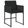 vidaXL Patio Chair Black Poly Rattan, Powder-Coated Steel Standard