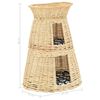 vidaXL Cat Basket Natural, Black, White Willow, Cotton, Polyester Small