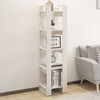 vidaXL Book Cabinet White Solid Pine Wood Medium Book Cabinet