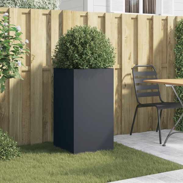 vidaXL Planter Anthracite Cold-rolled steel Medium Decorative Inlays