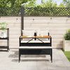 vidaXL 3 Piece Garden Dining Set with Cushions Black Poly Rattan