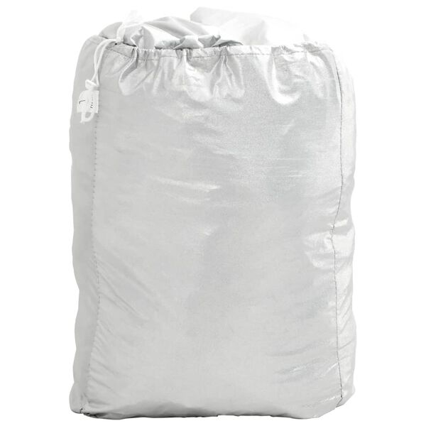 vidaXL Half Car Cover with Hooks Silver M PEVA