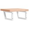 vidaXL Basin Shelf White, Natural Wood Solid Beech Wood, Steel Compact