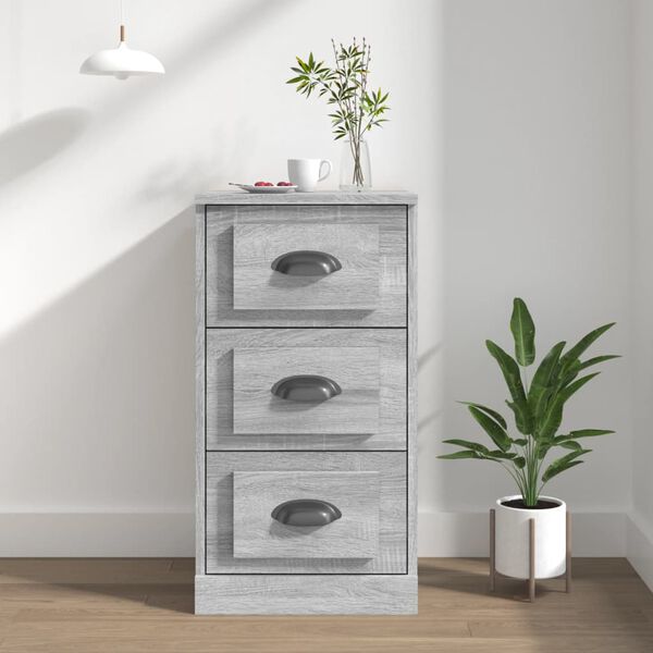 vidaXL Sideboard Grey Sonoma Engineered wood, metal Small Sideboard