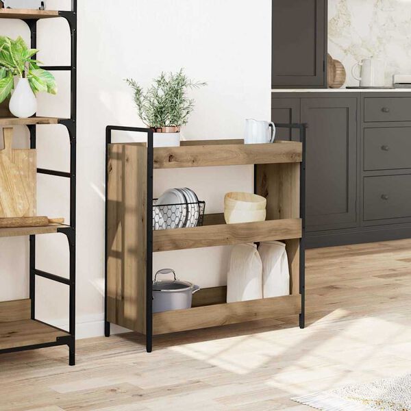 vidaXL Kitchen Trolley Artisan Oak 27.56 x 11.81 x 32.28 in
