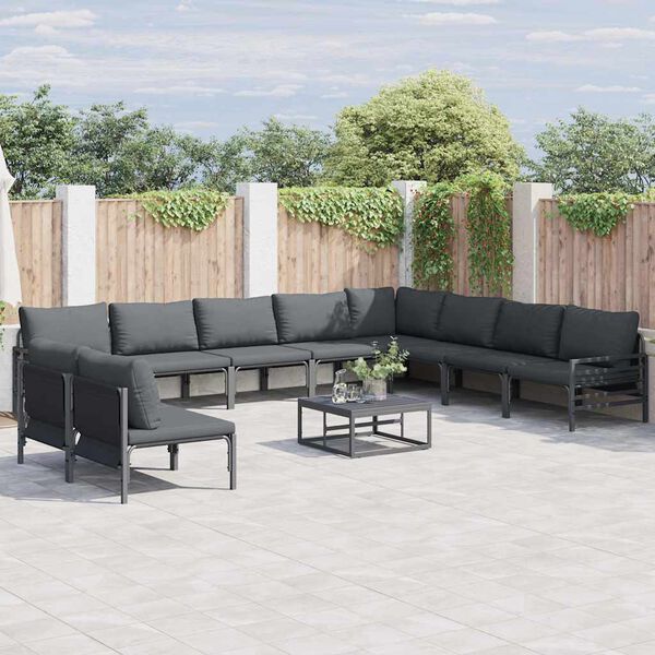 vidaXL Garden Sofa Set Anthracite Steel