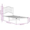 vidaXL Bed Frame White Powder-Coated Steel Small Single Bed Frame