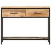 vidaXL Console Table Natural wood and black Solid mango wood, iron Medium