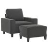 vidaXL Sofa Chair with Footstool Dark Gray 23.6" Microfiber Fabric