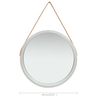 vidaXL Wall Mirror with Strap 23.6" Silver