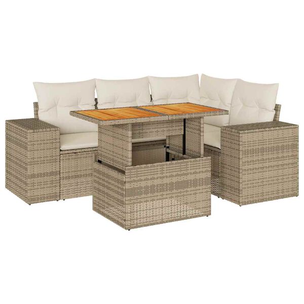 vidaXL Garden Sofa Set Beige