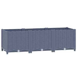 vidaXL Raised Bed Blue Grey Polypropylene 47.2 x 15.7 x 15.0 in Durable