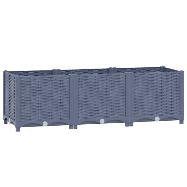 vidaXL Raised Bed Blue Grey Polypropylene 47.2 x 15.7 x 15.0 in Durable