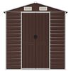 vidaXL Garden Shed Brown Galvanized Steel Large Garden Shed