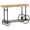 vidaXL Console Table Natural, Black Solid Mango Wood, Powder-Coated Iron