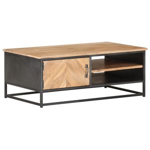vidaXL Coffee Table Natural Wood Solid Acacia wood, Powder-coated steel