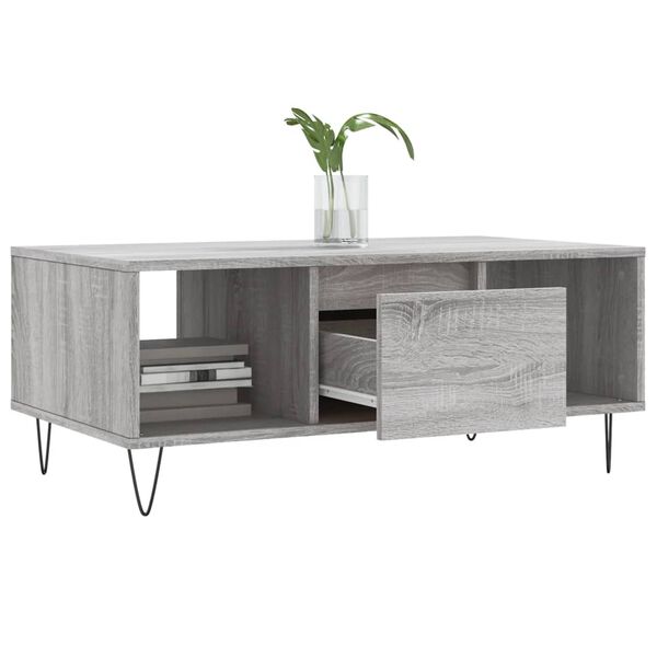 vidaXL Coffee Table Grey Sonoma Engineered wood, Metal