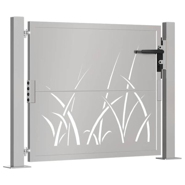 vidaXL Garden Gate 39.4x29.5" Corten Steel Grass Design