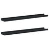 vidaXL Frame Ledge Shelf Set of 2 Black MDF 31.5 in Wall mounting