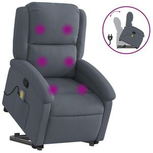 vidaXL Stand Up Massage Recliner Chair Dark grey