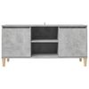 vidaXL TV Cabinet Concrete Grey Engineered wood, Solid eucalyptus wood