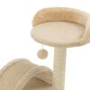 vidaXL Cat Tree Beige and Brown Particle board, Soft plush, Sisal rope