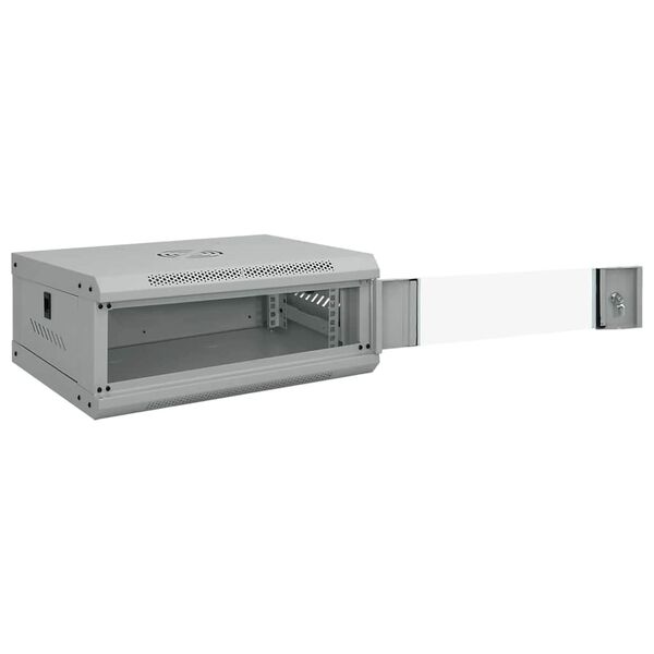vidaXL Network Cabinet with Storage Gray 53 x 35 x 21 cm Steel